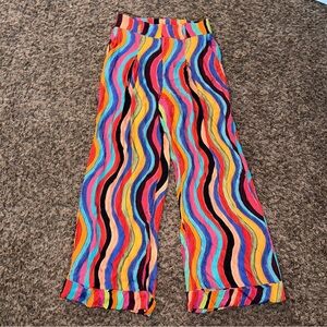 Anthropologie Farm Rio Pleated Wavy Pant Wide Leg XS petite